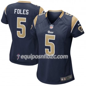 Camiseta Mujer NFL Los Angeles Rams Nick Foles 5 Nike Navy 